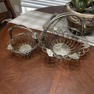 2 Vintage Godinger Silver baskets